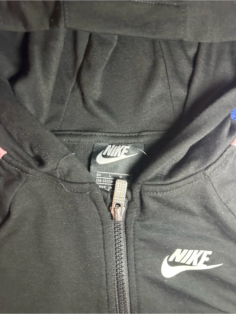 New Nike Girls Black/Pastel Stripe Hoody & Shorts Summer Set Size 6X NWT